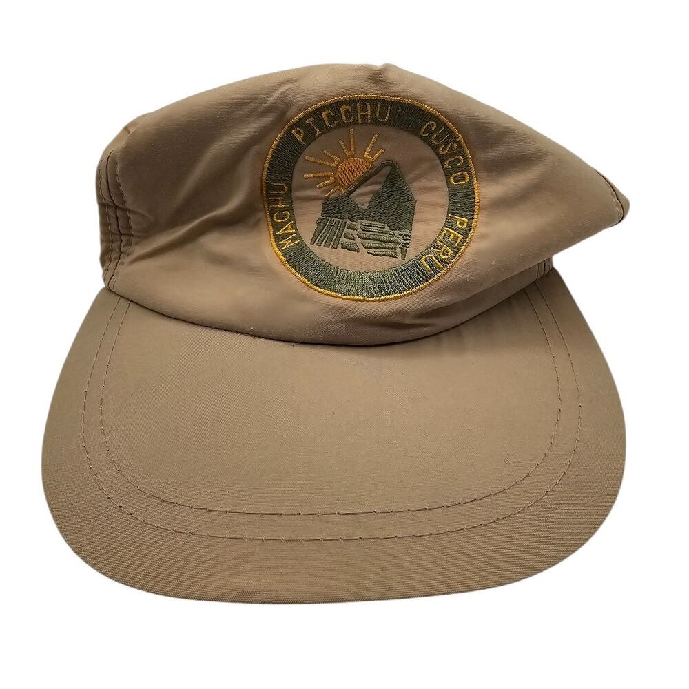 Vtg 1990s Mens Strapback baseball Cap Hat Machu Picchu Peru Hotel Nylon
